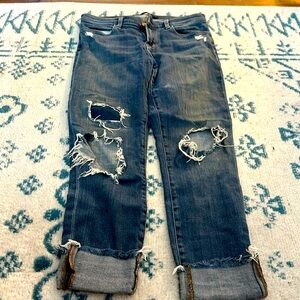 J Brand  cropped skinny jeans. Distressed